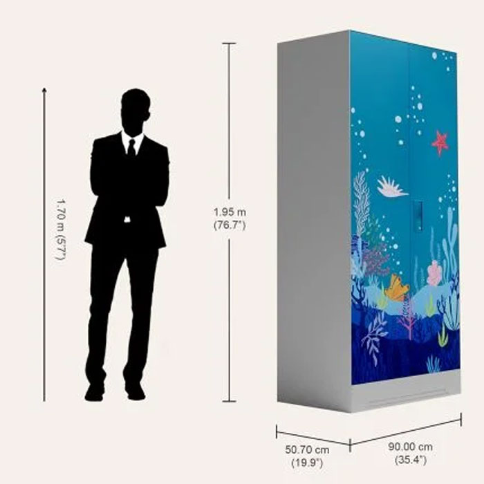Slimline 2-Door Steel Almirah (Digital Printed) - Image 5